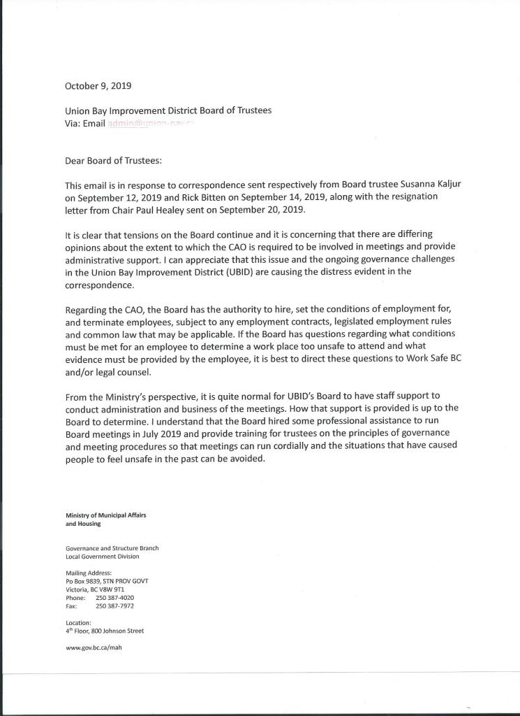 Ministry Correspondence